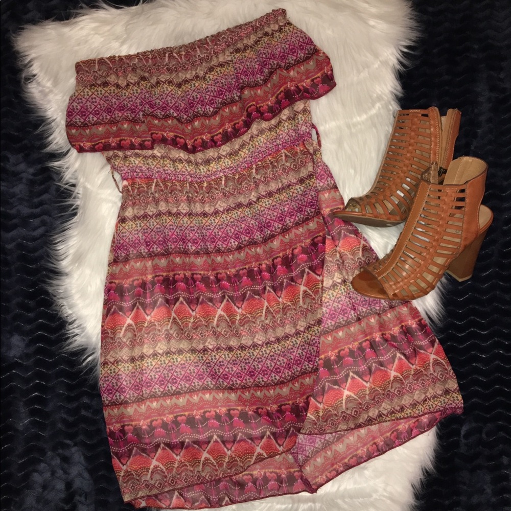 Strapless Flirty Bohemian Mini Dress